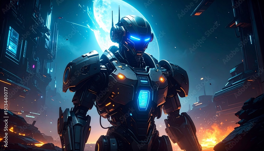 Fototapeta premium robot cyborg soldier