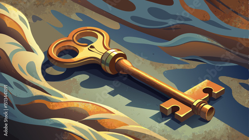 A set of vintage brass keys lies on rustic fabric, shadows playing between the shapes, representing access, discovery, forgotten stories, and the daily moments we often overlook.