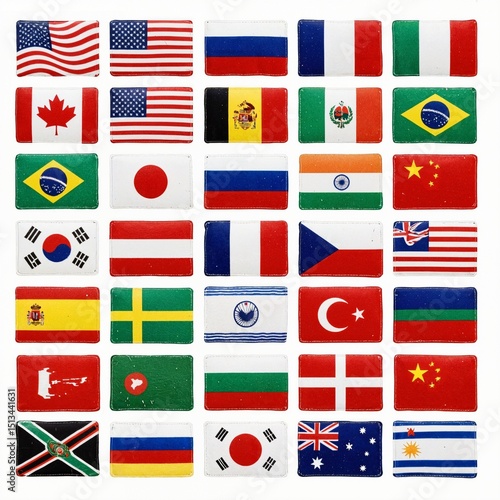 flags, icon, country vector set world symbol national illustration 
