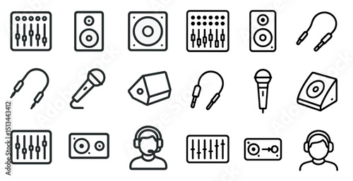 Audio equipment icons for music and sound design projects