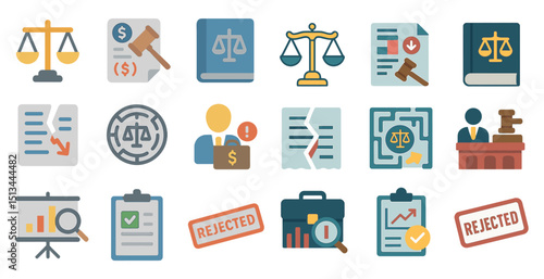 Legal and business icons for presentation and document design