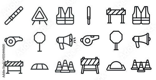 Traffic and safety icon set for road signs and equipment design