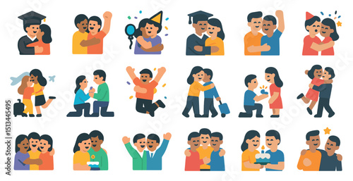 Celebratory moments with friends and family for graduation and travel themes