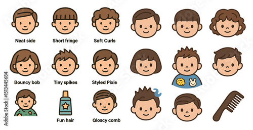 Cute hairstyles for kids with fun cartoon characters and accessories