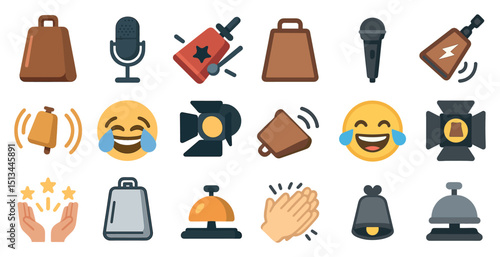 Colorful emoji and icon set for social media and communication design