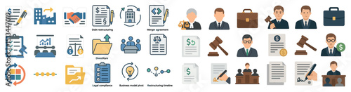 Corporate and legal concepts with business icons for document design