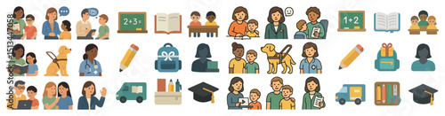 Education and family learning visuals for posters and designs