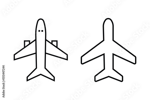Plane icon set. Airplane silhouette icon set