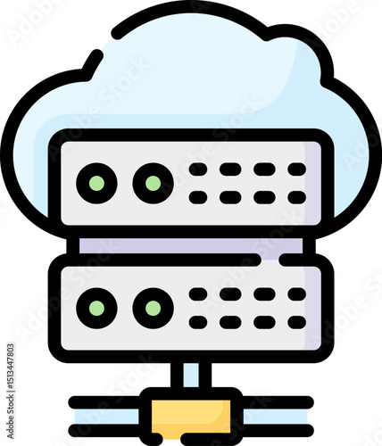 cloud server illustration on a white background       