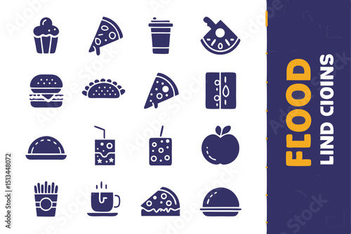 Food icons set vector illustration of various food and drink items