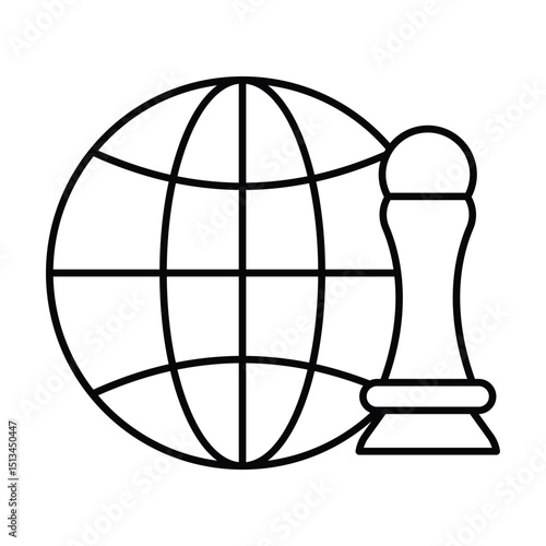 Globalization Strategy thinline icon, vector, pixel perfect, illustrator file 
