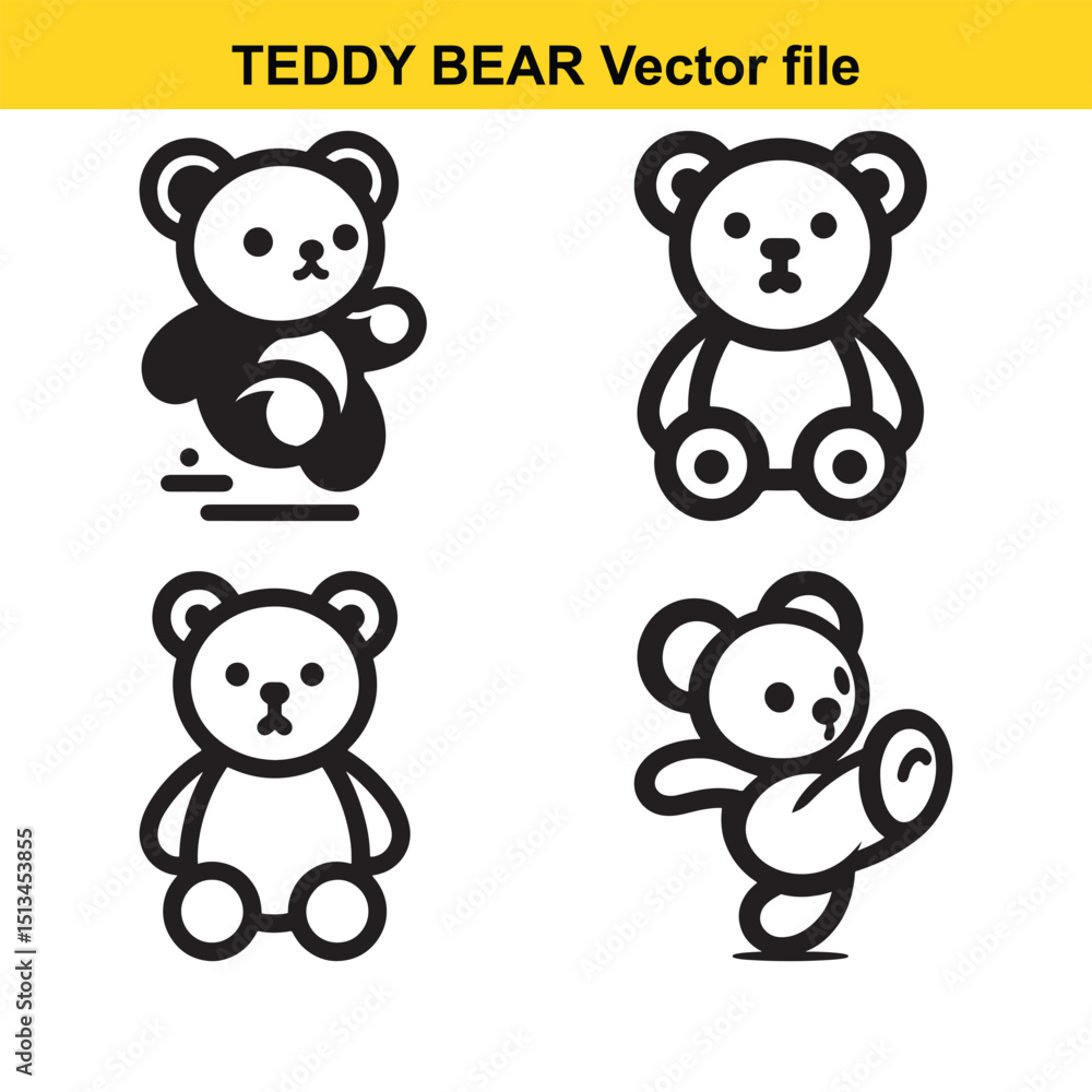 Cute Teddy Bear Line Art Cartoon - Minimalist Vector Illustration for Nursery & Branding Cute Teddy Bear Line Art Cartoon - Minimalist Vector Illustration for Nursery & Branding