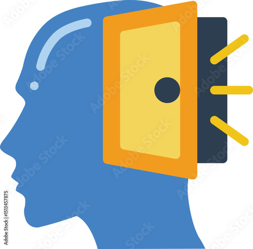 open-mind illustration on a white background       