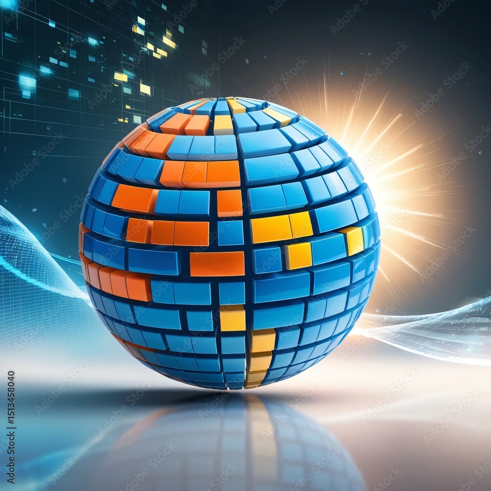 Obraz premium disco ball on a blue background