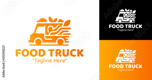 Minimalist Food Truck Logo Design for Food Service and Delivery Business