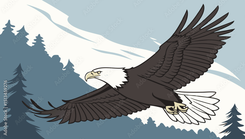 Fototapeta premium bald eagle in flight