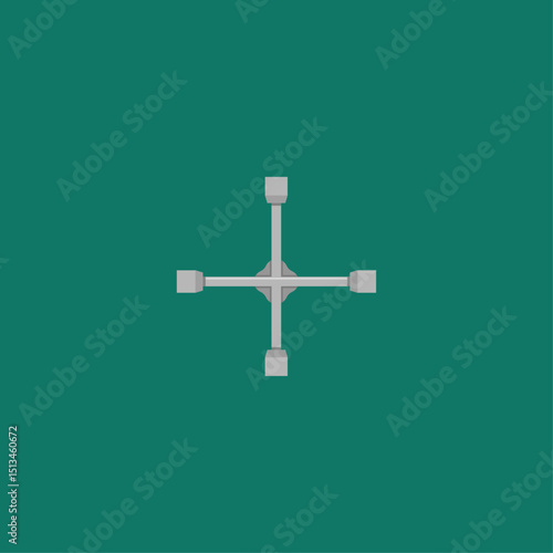 Tire key icon logo flat vector design