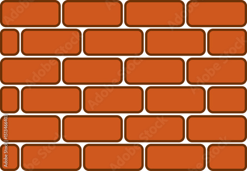 Brick wall icon. building exterior.  construction symbol. surrounding wall. Home interior. House wall foundation bricklayer
