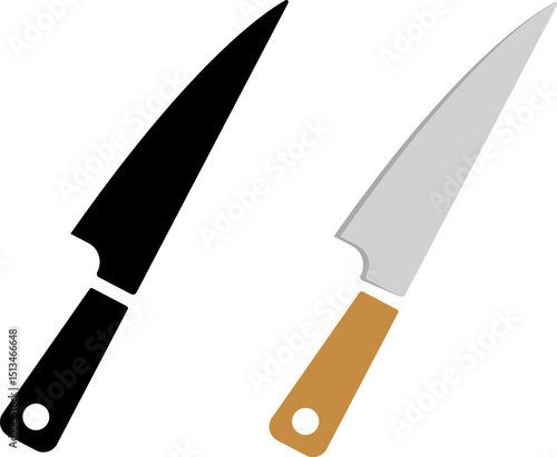 Cutting knife icon. chopping food.  cardboard cutter symbol. restaurant themes