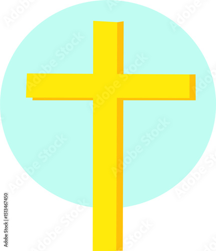 Kościół i krzyż – religijna ilustracja wektorowa