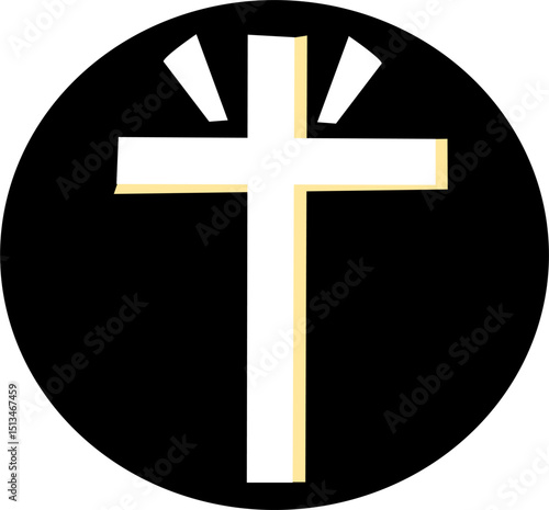 Kościół i krzyż – religijna ilustracja wektorowa