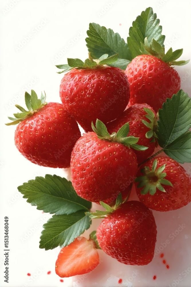 Close-up View of Fresh Strawberries Close-up View of Fresh Strawberries