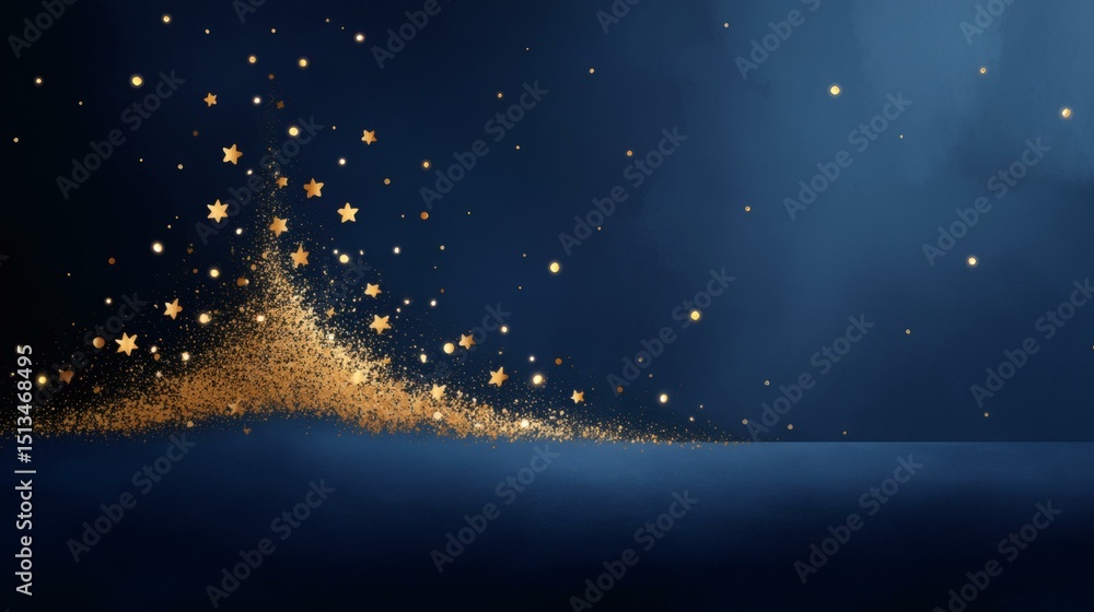 Obraz premium Gold Glitter Stars Christmas Background
