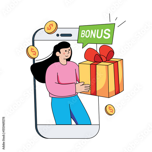 Editable design illustration of customer reward 