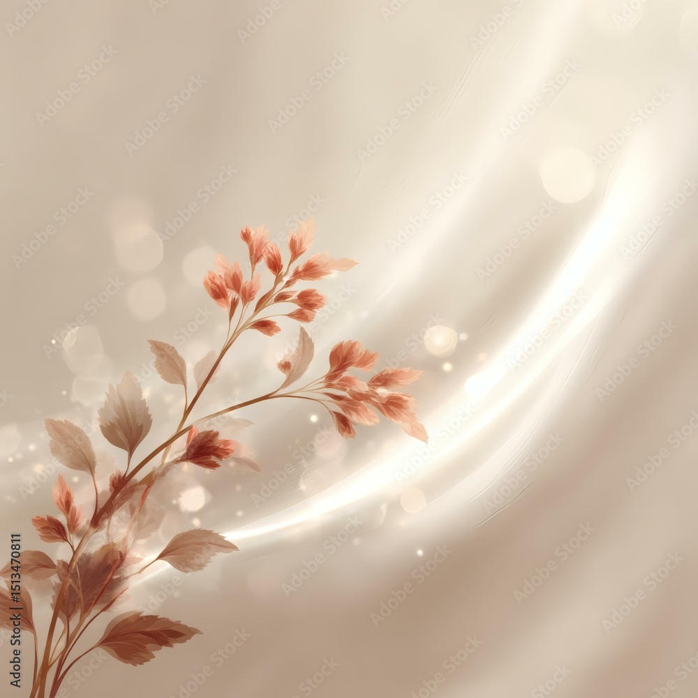 Fototapeta premium Elegant Floral Design on Delicate Fabric