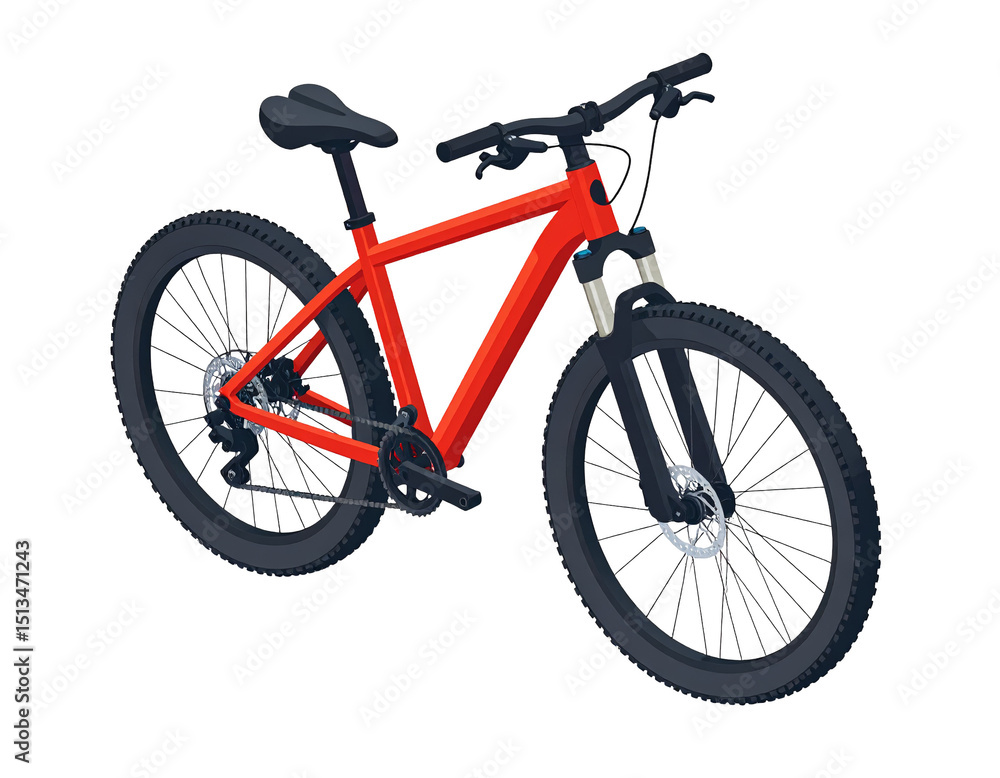 Isometric Icon of Mountain Bike Isometric Icon of Mountain Bike