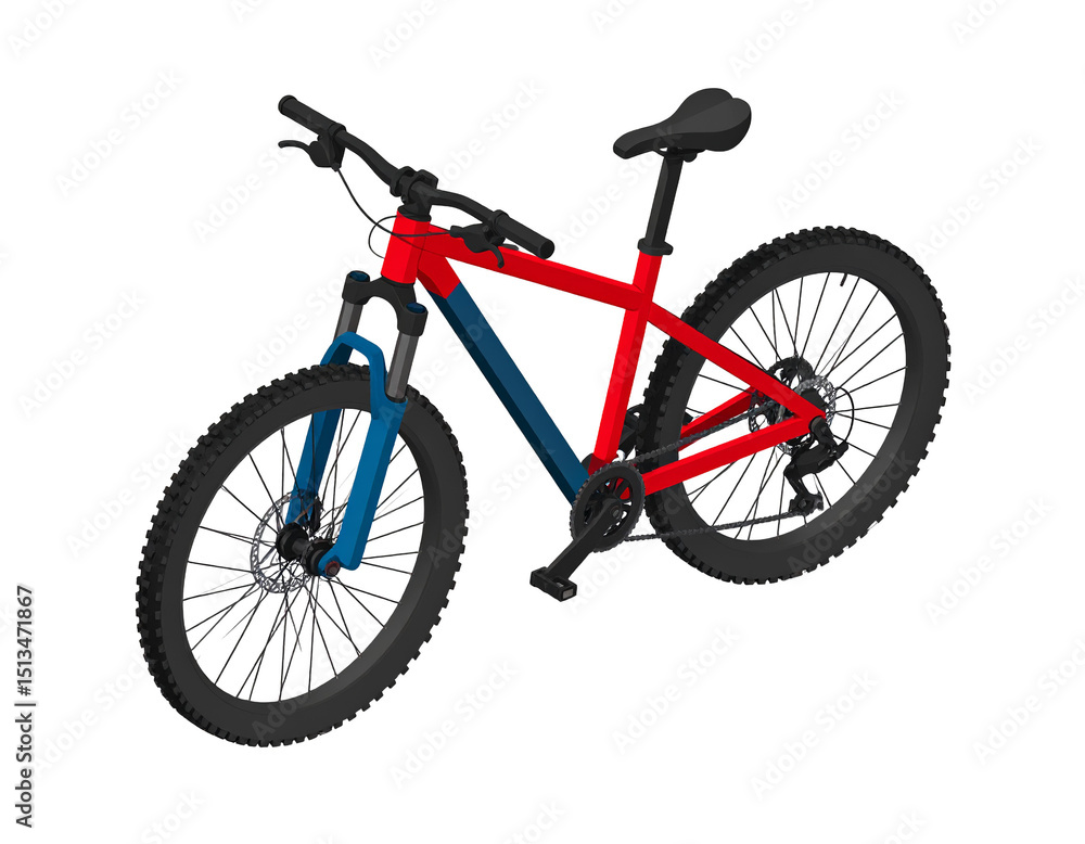 Fototapeta premium Isometric Icon of Mountain Bike