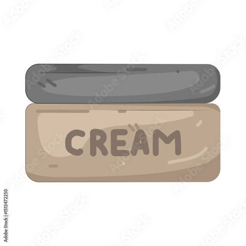 Illustration of face cream jar 