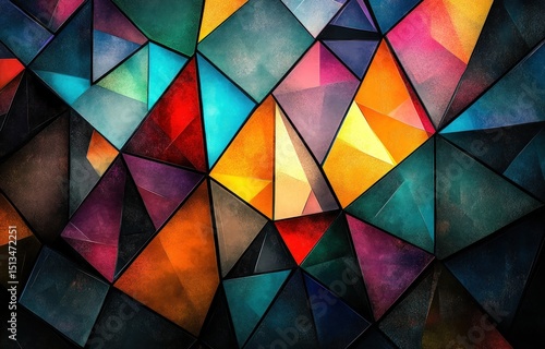 Wallpaper Mural Abstract polygonal mosaic of vibrant colors Torontodigital.ca