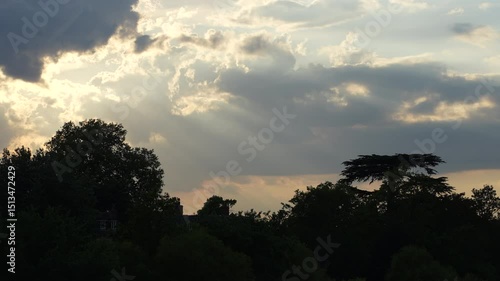 sun rays in the clouds