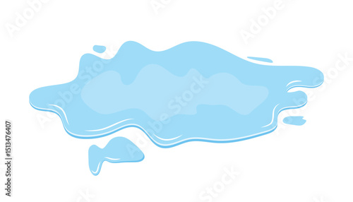 Water spill puddle vector isolated. blue liquid on the ground. clean fluid drop. clean water. vector illustration