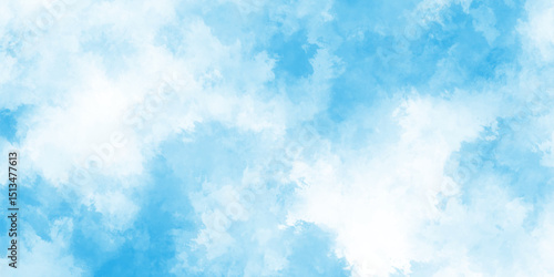 abstract blue watercolor grunge texture, Light sky blue shades watercolor background, he summer heaven is colorful clearing day blurred and grainy blue powder explosion on white background, 