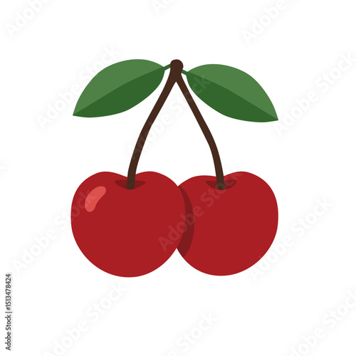 A vibrant and juicy cherries in a cheerful summer style.