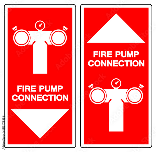 Fire Pump Connection Symbol Sign ,Vector Illustration, Isolate On White Background Label.EPS10