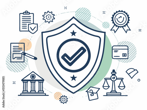 Design a bold, vector graphic trademark symbol representing strong intellectual property protection, emphasizing wit and ingenuity.