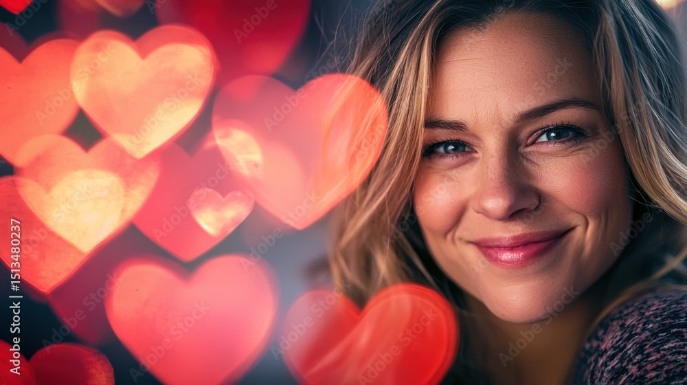 Floating heart shapes with bokeh effects in a deep red palette. Floating heart shapes with bokeh effects in a deep red palette.