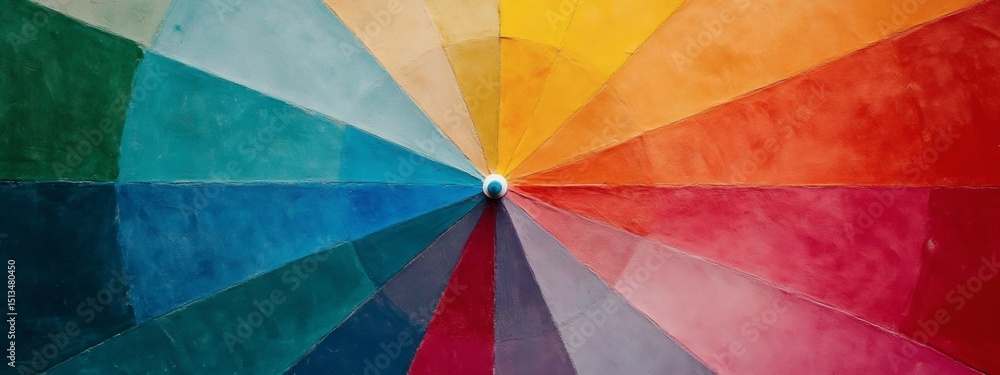 Fototapeta premium master palate paint color wheel with different colorful geometric swatches in a rainbow color tones in a circle 