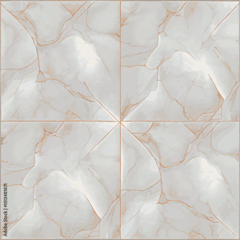 Fototapeta premium Light marble tile texture, pattern background - Vector illustration