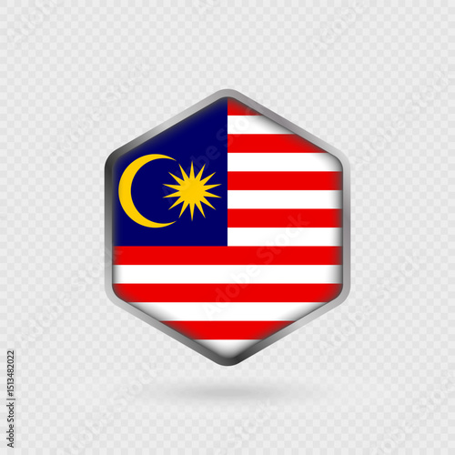 Malaysia Flag Icon in Hexagon Shape. Free Download Malaysia Flag Icon in Hexagon Shape. - GFXLoad