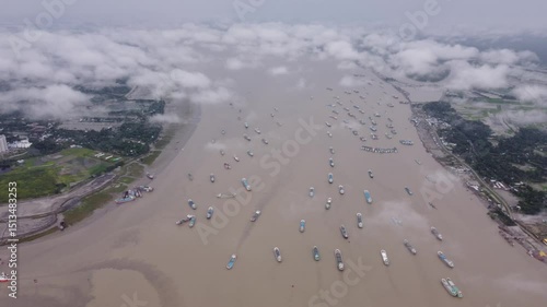 aerial view of Mongla Port,Bangladesh.