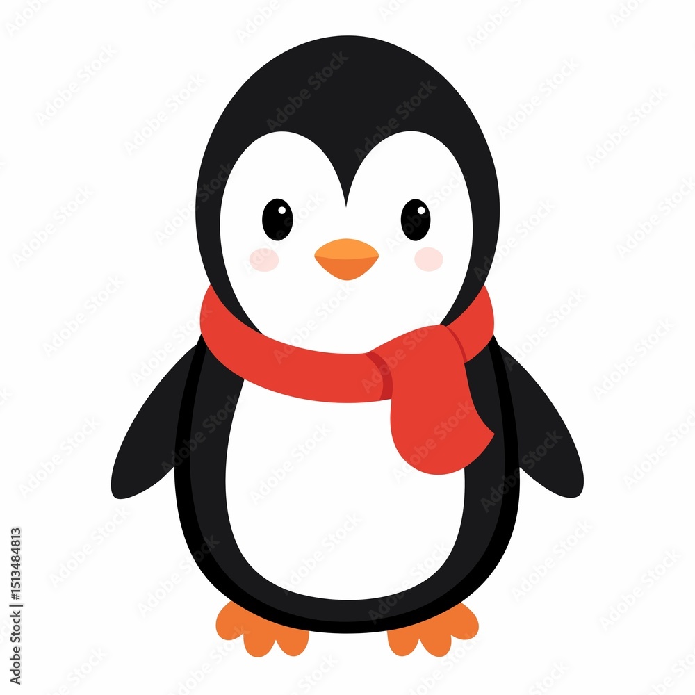 Fototapeta premium penguin on snow isolated on white background