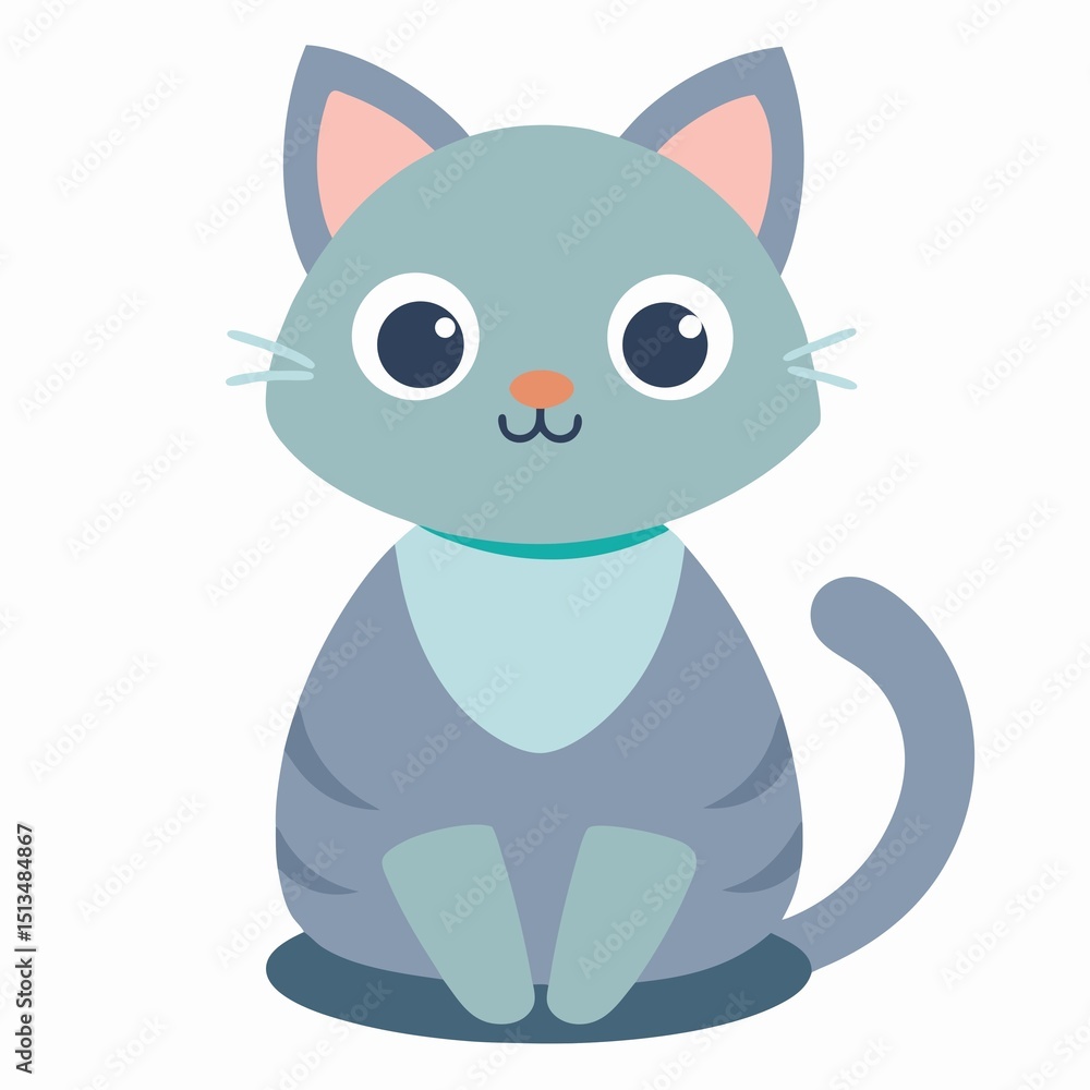 cute cat illustration isolated on white background. cute cat illustration isolated on white background.
