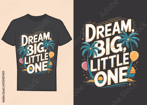 Tropical summer sale poster design with palm trees and a black t-shirt illustration for men's casual apparel