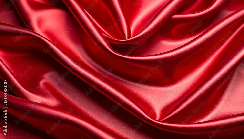 Obraz premium Dark red glossy silk cloth texture close view background