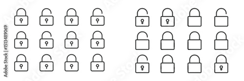 Pattern of locks and open pads on a clean background featuring a minimalistic design theme