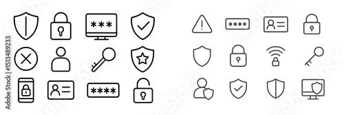 Secure digital symbols represent online safety and privacy measures in a minimalist design